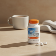 Doctor's Best High Absorption Magnesium Lysinate Glycinate dietary supplement bottle with an orange cap and white label, containing 120 tablets.