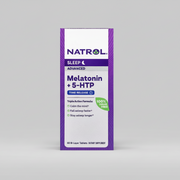 NATROL Melatonin +5-HTP 6mg supplement bottle with label front view display