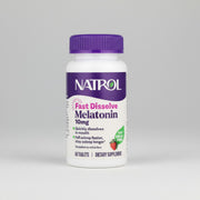 Natrol Fast Dissolve Melatonin 10mg dietary supplement bottle on a white background