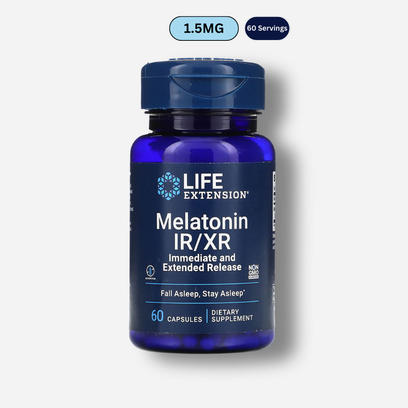 The front image of life extension melatonin ir/xr