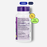 The supplement facts of natrol melatonin fast dissolve 10mg 60 tablets citrus flavour.