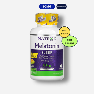 NATROL Melatonin Fast Dissolve 10mg | 100 Tablets | Citrus Flavour