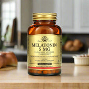 Solgar Melatonin 5mg is placing on top of kitchen table